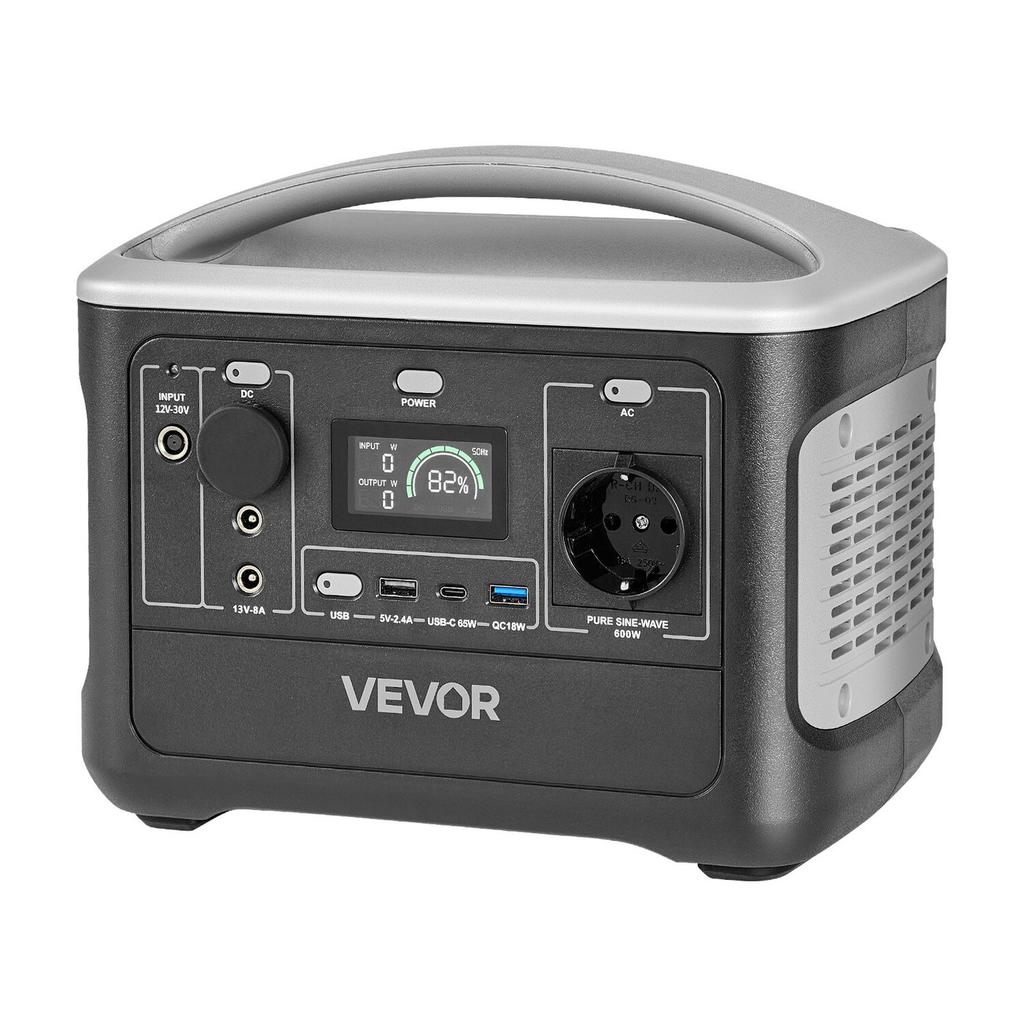 Portable Power Station, 600W Solar Generator Power Station, 493Wh LiFePO4 Battery Backup with 7 Output Ports for Home Emergency, Outdoor Camping, RV
