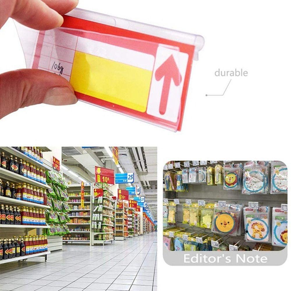 50PCS Plastic Label Holder Transparent Label Display Sidebar New Price Tag Holder  Mall