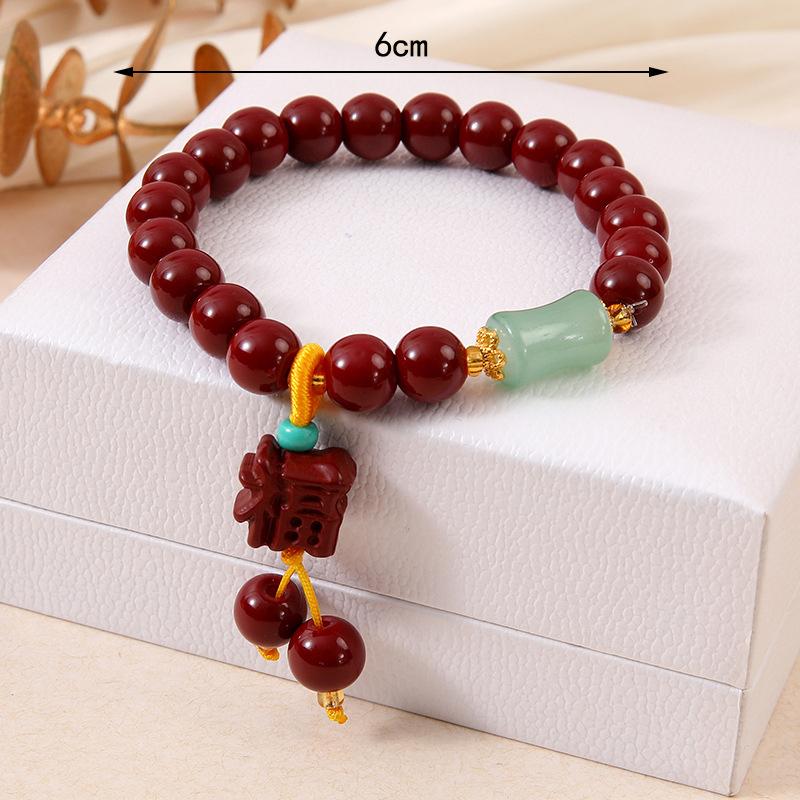 Красный счастливый браслет из бисера для женщин в китайском стиле, регулируемый браслет ручной работы, кулон, браслет для вечеринки, дня рождения, ювелирные изделия