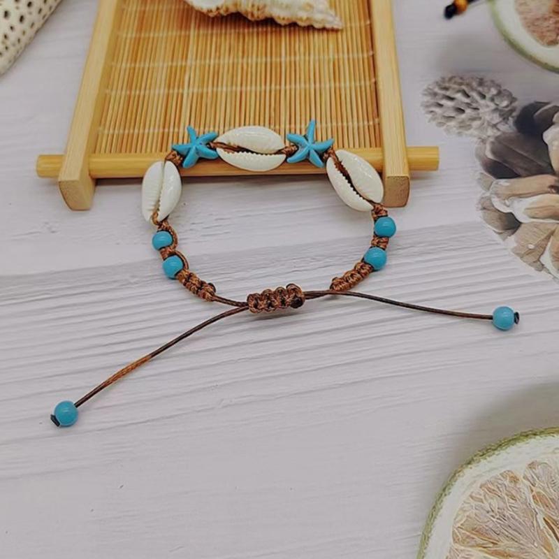 Винтажные украшения в стиле бохо, плетеный браслет ручной работы для женщин, дизайн ракушки, морская звезда, браслеты унисекс, ювелирные изделия, подарки