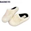 Меховые балетки женские мюли домашняя плюшевая хлопковая обувь модные шлепанцы 2024 тренд зимние повседневные прогулки уютные Zapatos Mujer