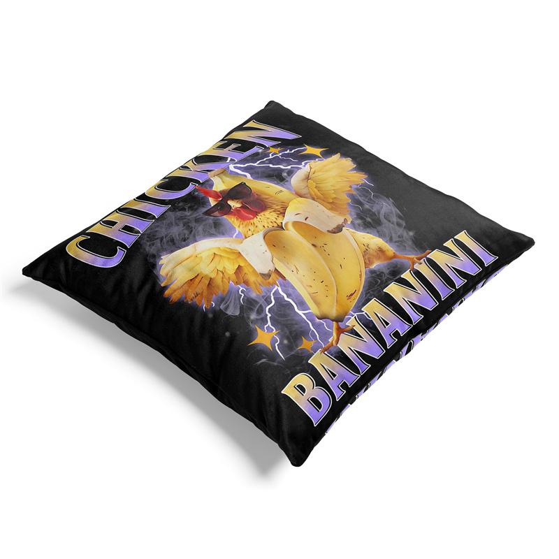 Aertemisi 18'' X 18'' Chicken Bananini Square Throw Pillow Cushion Covers Cases Pillowcases For Sofa 45Cm X 45Cm