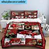 Christmas Vintage Truck 3pcs Bedding,Including 1pc Duvet Cover And 2pcs Pillowcases Perfect for Christmas,Ideal for Bedroom, Dormitory