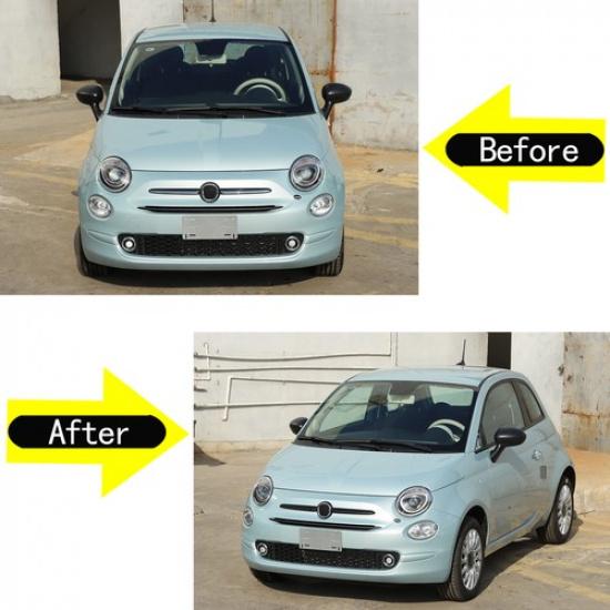 Матовая черная ABS накладка на верхнюю решетку переднего бампера для Fiat 500 2016-24