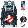 Ghostbusters Print USB Charging Backpack for Teens Students Casual Travel Outdoor Daypack