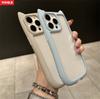 Роскошный Эстетичный 3D Чехол с Милыми Кошачьими Ушками Для iPhone 15 14 13 12 11 Pro Max XR Прозрачный Мультяшный Котёнок Бампер Защитная Крышка