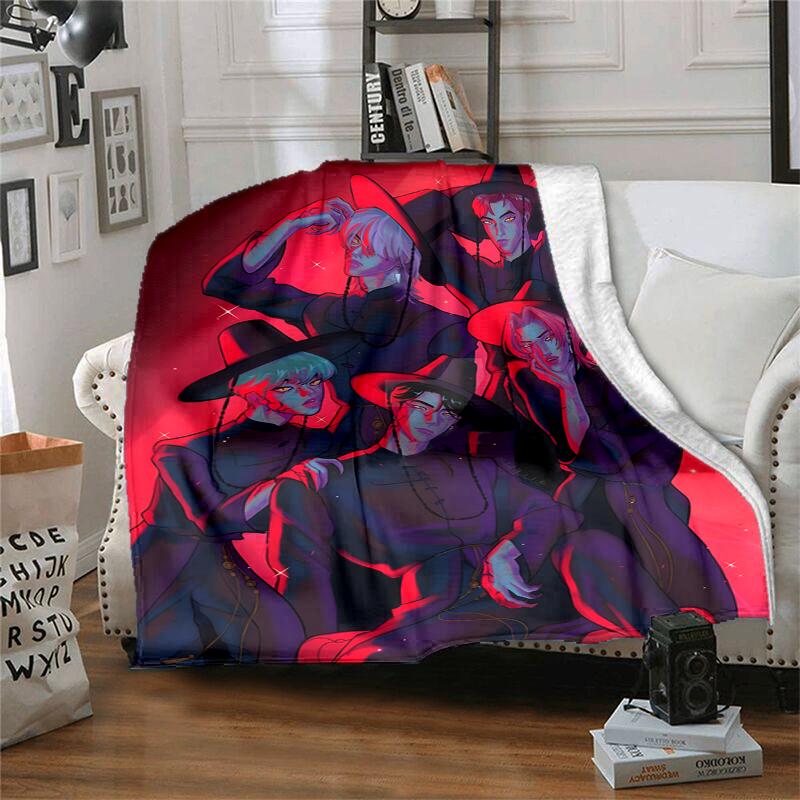 KPOP Hunter Flannel Blanket Soft Warm All-Season Throw, Design for Camping, Car Travel, Hiking Sofa, Bed, Office Perfect Gift for Parties