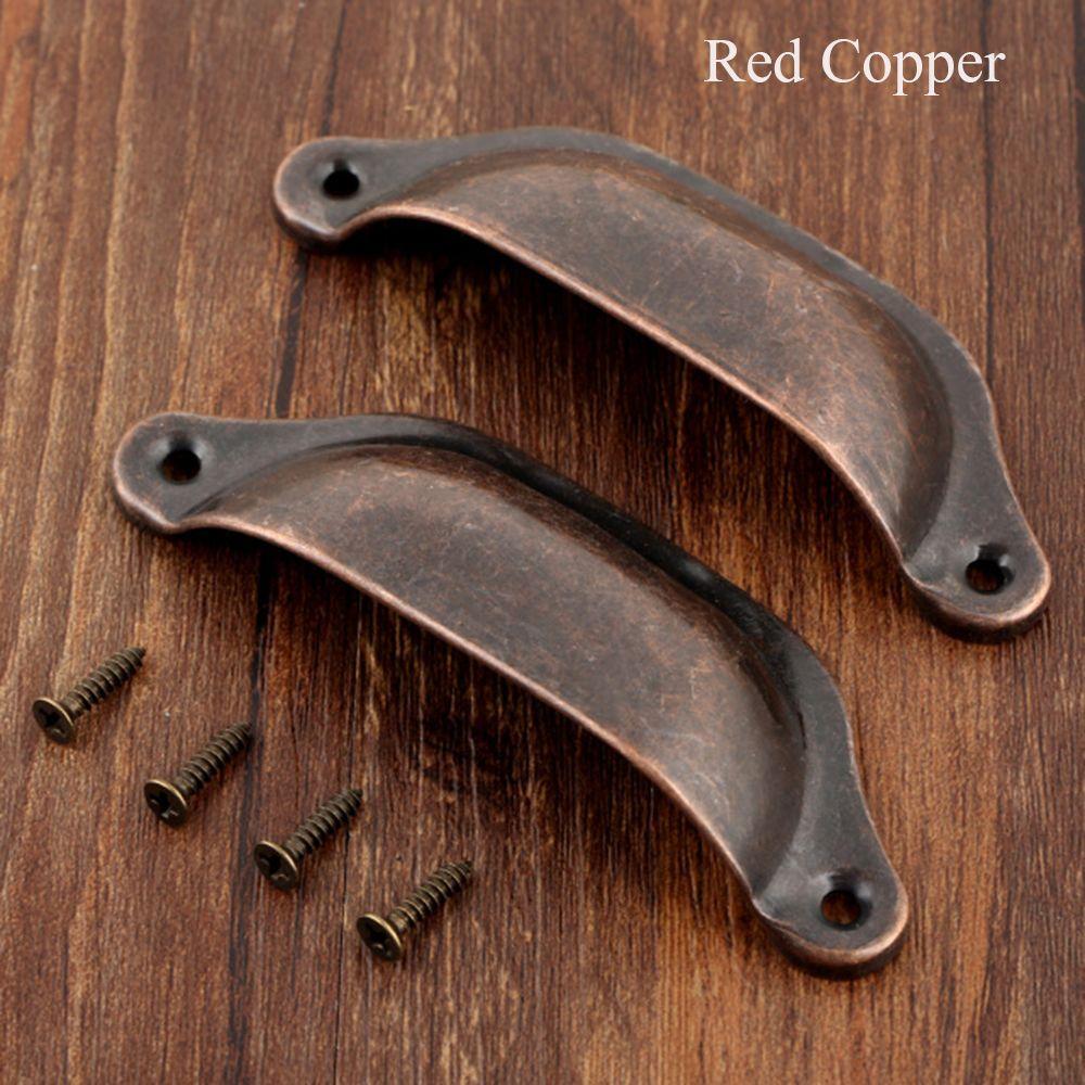 Antique Brass Dresser Furniture Shell Shape Cabinet Pulls Door Handle Drawer Knob Wardrobe Pulls