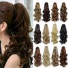 Synthetic Wavy Claw Clip In Hair Extension Pony Tail Heat Resistant Natural Wave False Hairpiece