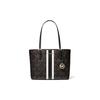 Michael Kors MK Jet Set Travel Сумка-тоут большого объема из кожи с черно-белой полоской Monogram Женская сумка-тоут 35S1GTVT2B-BLACK-COMBO