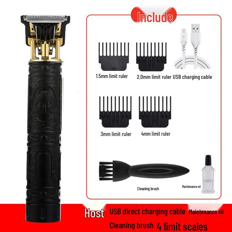 Электрическая машинка для стрижки волос T9 Bald - Профессиональная перезаряжаемая машинка для гравировки и бритья с масляной головкой