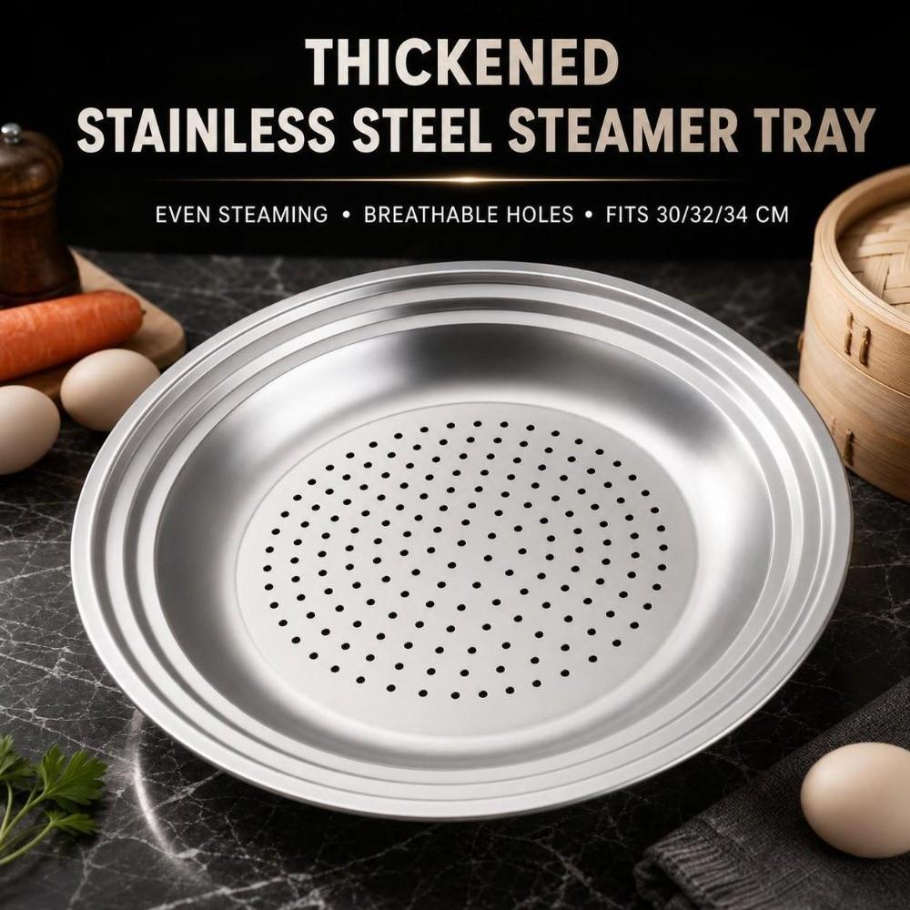 Universal Stainless Steel Steamer Tray 30/32/34cm Kitchen Cooking Tool Wok Accessories