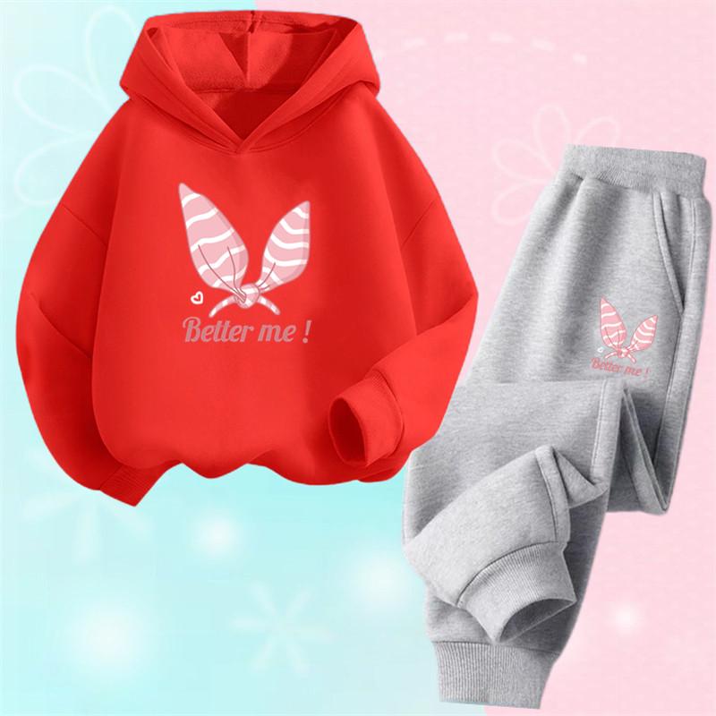 2025 Autumn Korean Girl Clothing Kawaii Kids Clothes Cute Children's Hoodies and Sweatpant 2pcs Set