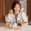 Animal Tiger Leopard Bracelet Standing Shoulder Doll Plush Toy Panda Elephant Doll Girl Ragdoll Doll
