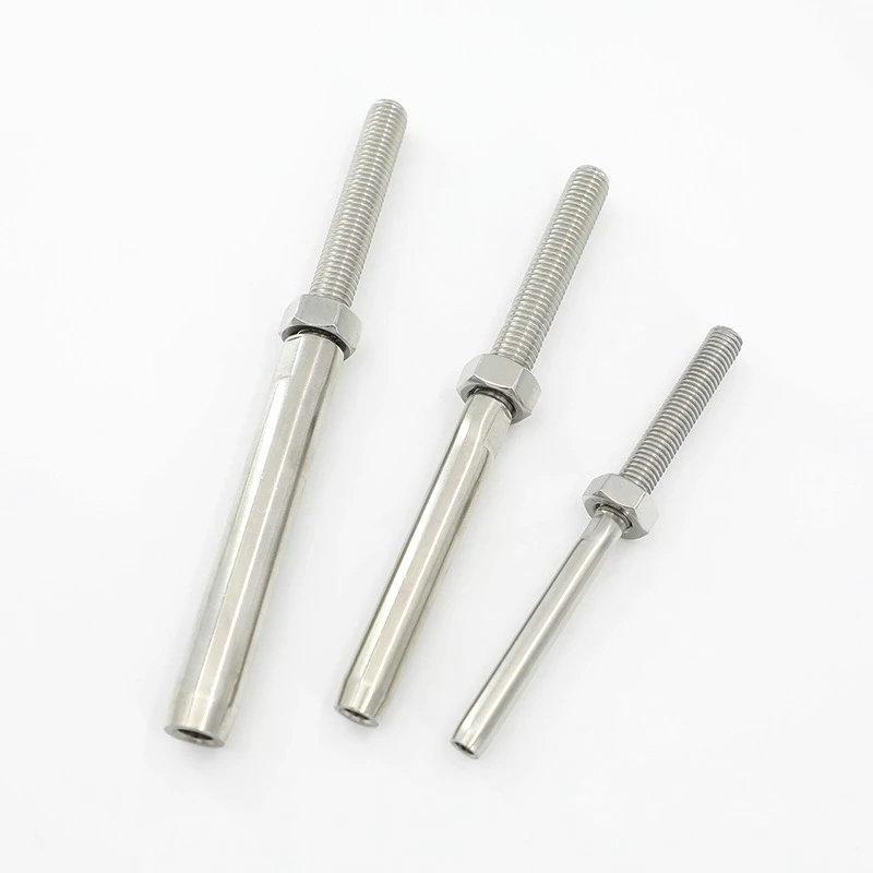 Cable Railing 2/2.5/3/4/5/6/8/10mm Stainless Steel 316 Swage Stud Wire Rope Fittings Right Hand Thread Terminal