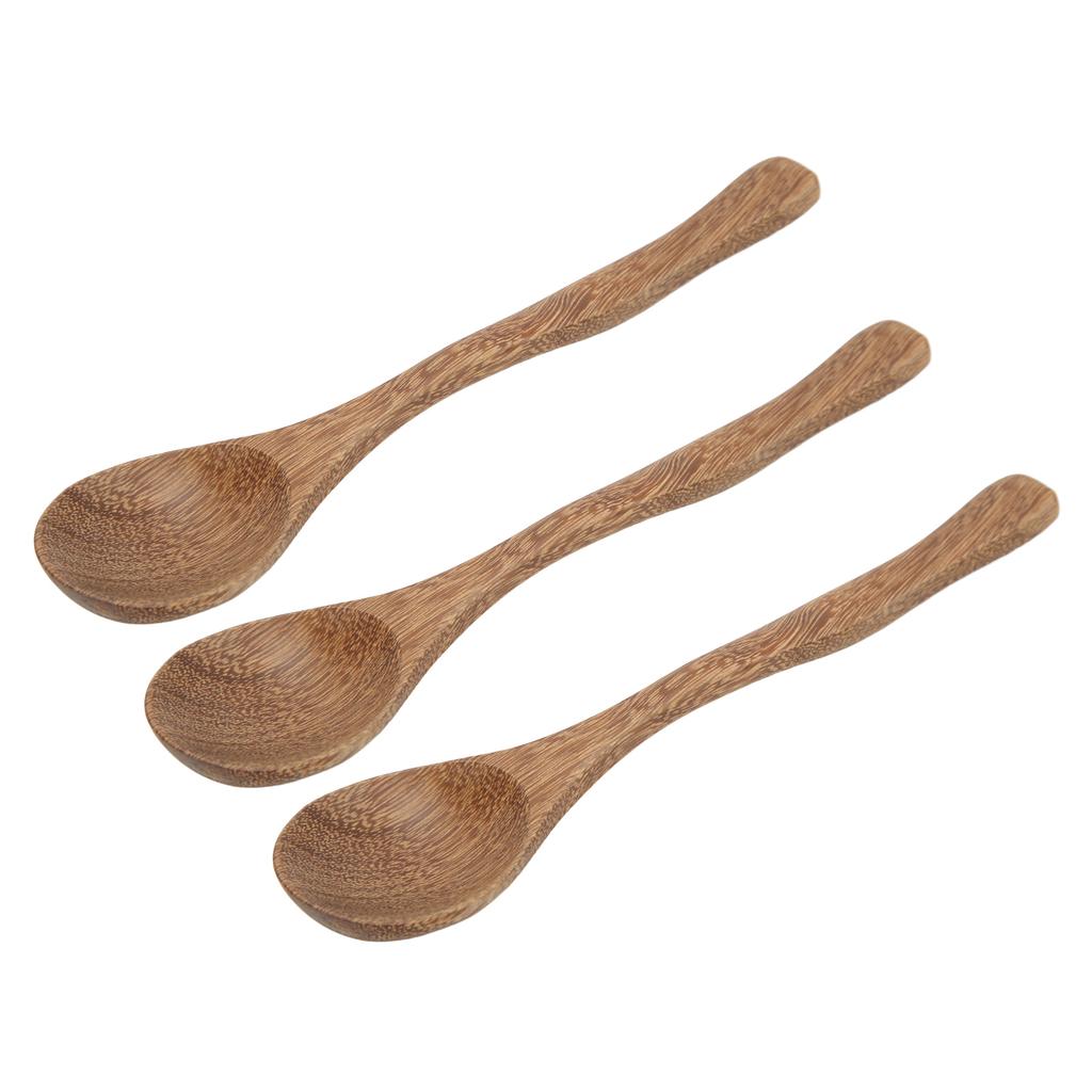 3Pcs Wooden Spoons Smoothing Heat Resistant Light Weight Wood Spoons for Log Style Decoration Daily