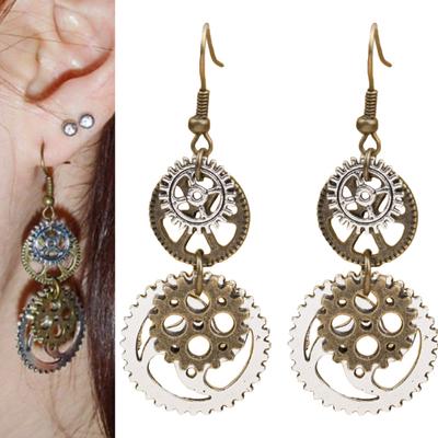 Стимпанк антикварные женские кулон-шестерни висячие длинные серьги-крючки клубные украшения