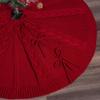 Creative Red Knitted Christmas Tree Skirt Traditional Soft Tree Skirt Ornament Round Foldable Xmas Ornaments Party Favors