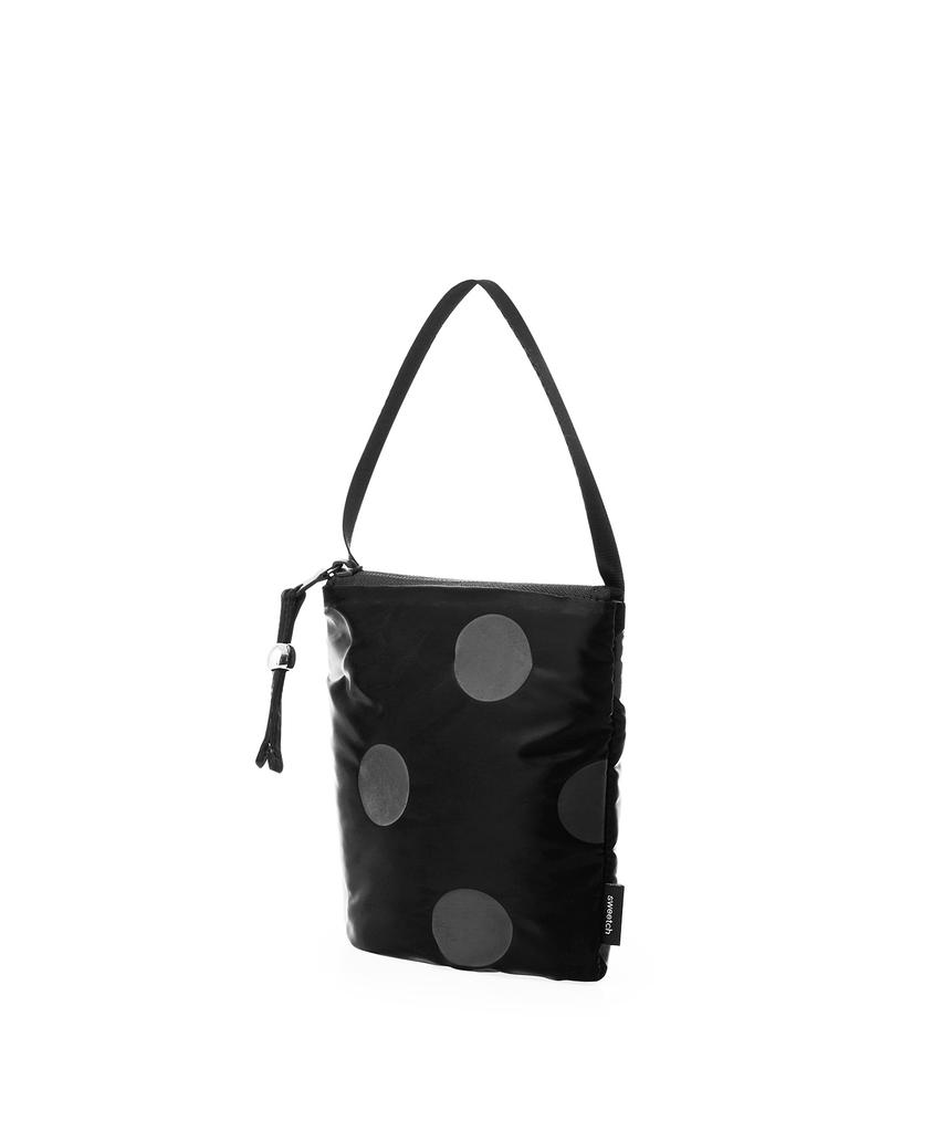 Косметичка Sweetch Handle Pouch 001 Глянцевая черная в горошек