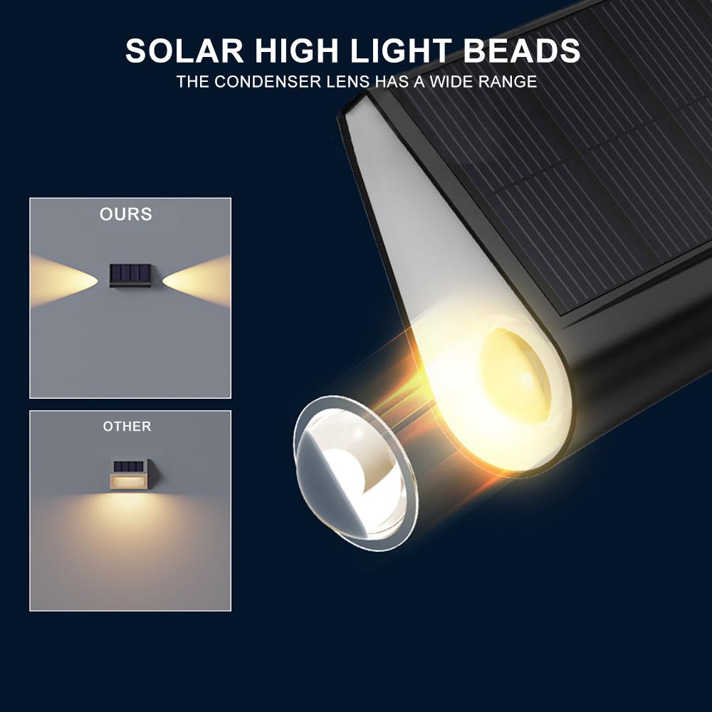 2025 Outdoor Stair Lights Solar LED Step Lights Waterproof Solar Fence Pathway Lights Two Sided Luminescence Patio Garden Decor