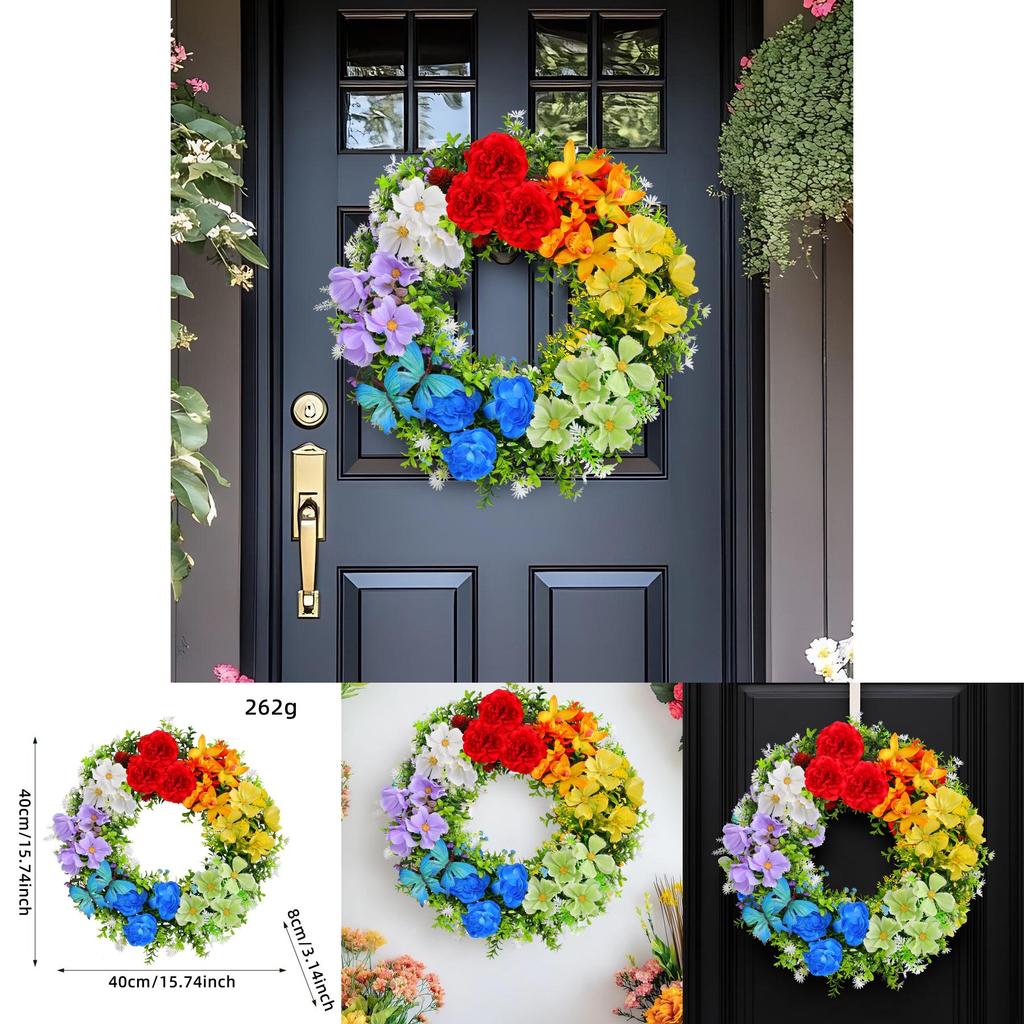 Party Venue Decor Artificial Flower Wreath For Seasonal Events With Durable Plastic And Polyester