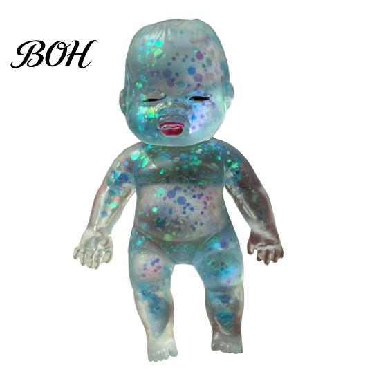 Babies Stress Ball Glitter Relief Toy, Clear Baby Doll Squeeze Soft Stretchy Portable Fidget Relaxing Gift for Adults Kids, Party Favors Relaxation