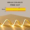 8MM Free Cut COB LED Strip Light 400LEDs/m 12V 24V High Density Flexible Tape Ribbon 3000K 4000K 6000K RA90 FOB Led Lights