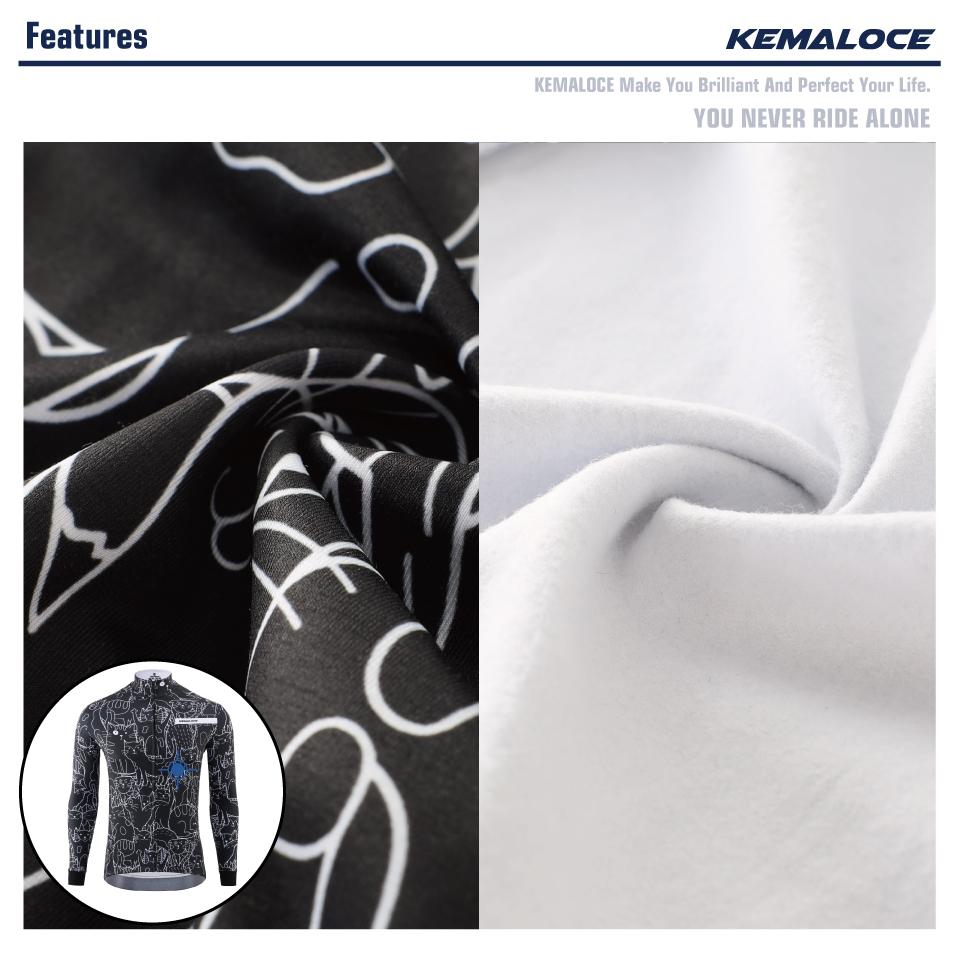 KEMALOCE Зимние велосипедные куртки мужские флисовые с длинными рукавами из черной и белой термоткани