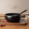 24 см железная сковорода Wok китайская кулинарная посуда для кипячения без покрытия газовая сковорода с плоским дном