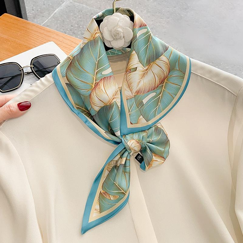 Silk Neckerchief Scarf for Women Luxury Ribbon Skinny Design Satin Hand Wrist Wrap Headband Foulard Shawl Hair Bands Accessories