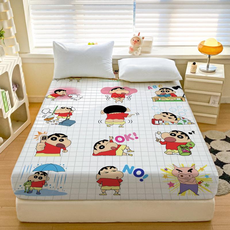 Cartoon Crayon-Shin-Chan Soft Bedding Fitted Sheet Deep Pocket 30Cm,3D Pattern Fitted Sheets Fade Resistant Multiple Sizes
