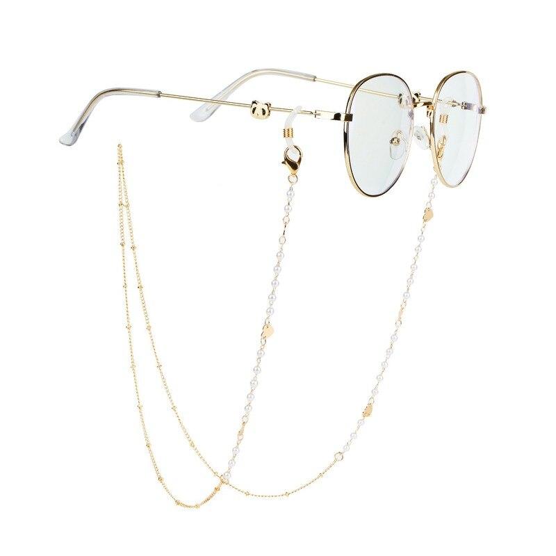 Fashion Pearl Mask Chains Eyeglasses Chain for Women Metal Sunglasses Lanyards Eyewear Chain Holder Neck Strap