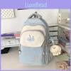Simple Color Blocked Letter Rabbit Ear Decoration Student Casual Backpack