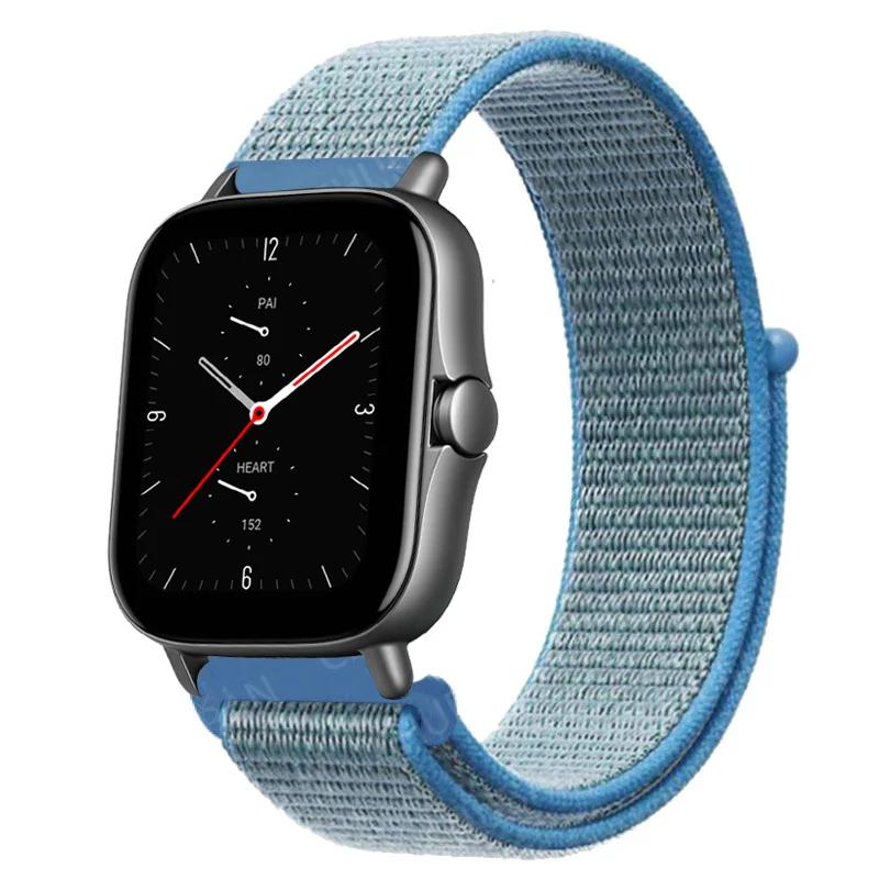 20mm/22mm Nylon Loop Watch Band For Amazfit GTS/4/2/2e/3/GTS2 Mini/GTR 4/3 pro/GTR2/2e/stratos 2/3 Bracelet Amazfit Bip-u Strap
