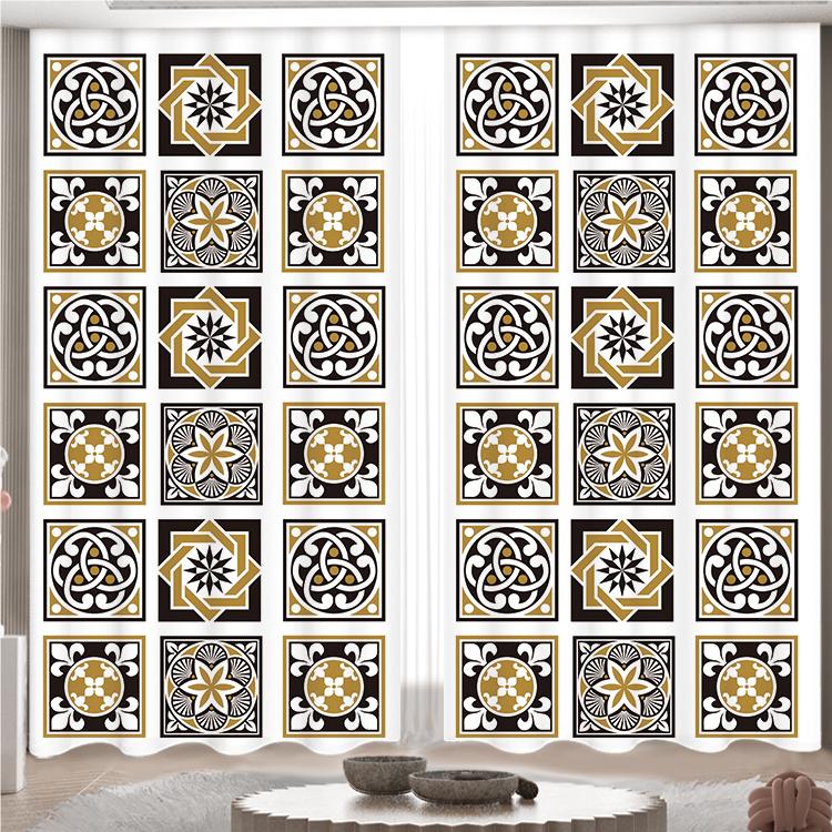 Заказные шторы в стиле бохо Юго-Восточной Азии Винтажные шторы в стиле меньшинств Геометрические принтованные шторы Гостиная Спальня отеля