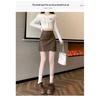Women's A-Line Plus Size High Waist PU Leather Skirt – Korean Style, Irregular Hem, Anti-Exposure, Hip-Hugging for Autumn