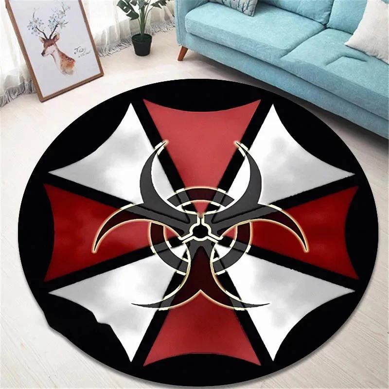 R-Resident Evil Ковер круглый с принтом Umbrella для гостиной, спальни, красивые коврики, нескользящий коврик для двери, напольные коврики, подарок на день рождения