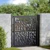 VidaXL Garden Gate Black 105x106 Cm Steel Tracery Design, Fence Door, Outdoor Door, Metal Gate, 4100979