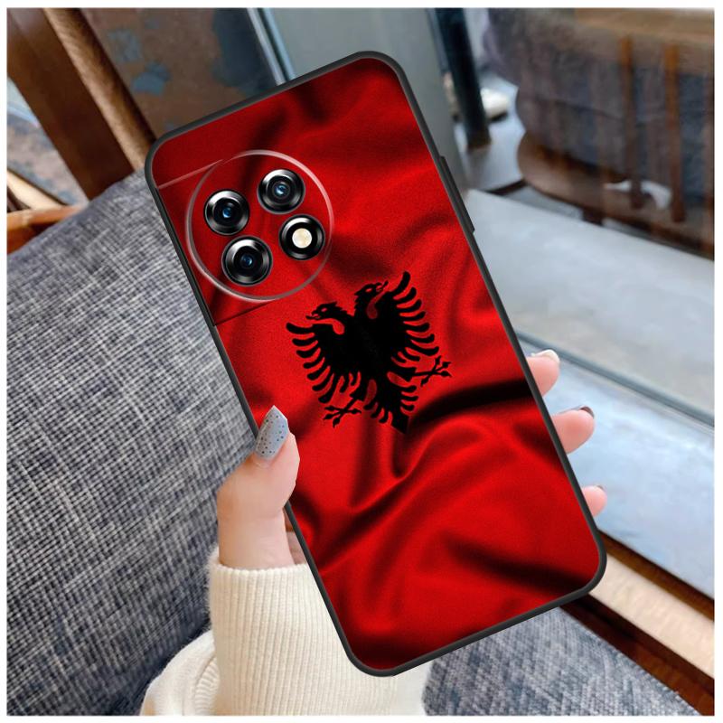 Албания Албанцы Флаг Чехол Для OnePlus 13 15 13R 13T 12 12R 11 9 10 Pro 10T 8T Nord 5 CE 2 3 4 Lite N20 N30 Чехол