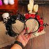 Lace Veil Rose Hair Hoop Gothic Halloween Flower Crown  Halloween Decor Gifts