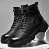 Ботинки Мартин на толстой подошве мужские кожаные ботинки зимние рабочие ботинки короткие ботинки с высоким верхом локомотивные мужские туфли кожаные нескользящие и износостойкие