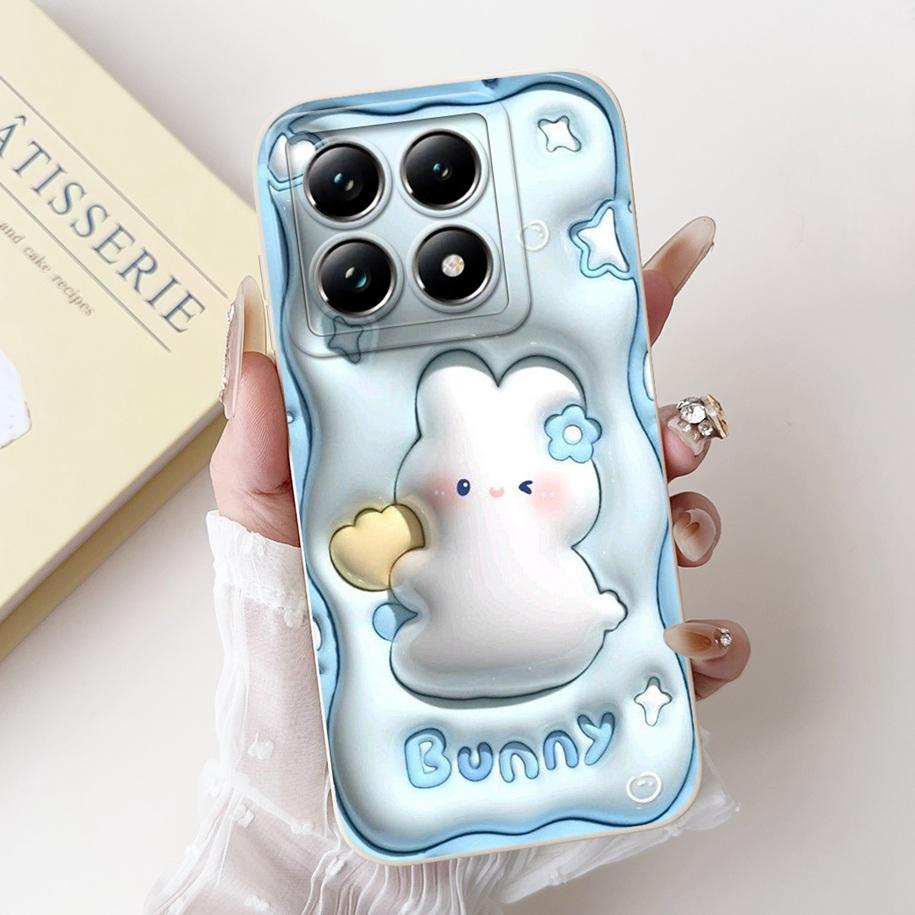 For Xiaomi 14T Pro Case For Xiaomi 14T Phone Case Cute Panda Rabbit Luxury TPU Protective Skin Cover For Xiaomi Mi 14T Pro Coque