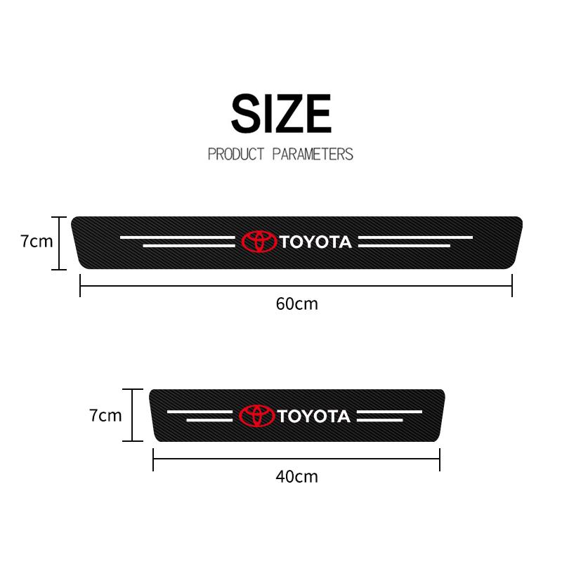 4PCS Car Door Sill Protective Films Stickers For Toyota Corolla Yaris Camry Prius RAV4 CHR Hilux Aygo Avensis Key Accessories