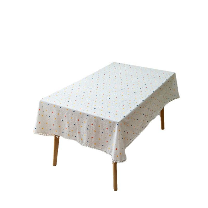 Cotton Graffiti Jacquard Geometric Dot Cut Flower Hairball Rectangular Tablecloth Coffee Table Dining Table Cloth Cover Towel