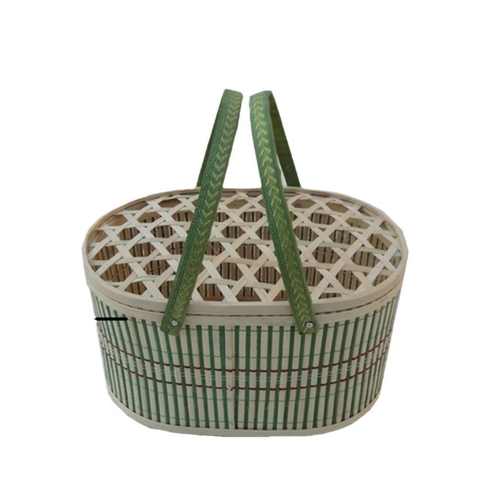 Vintage Moon Cake Box Chinese Style Picnic Basket Bread Storage Basket New Year