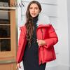 2023 Fashion Winter Parkas Women's Short Fur Collar Slim Casual Hooded Warm Down Jacket Female Coats Women 83919