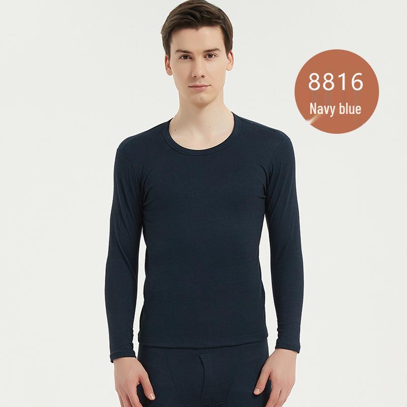 Мужской бесшовный комплект термобелья из шелка с флисовой подкладкой - Высокая эластичность, Теплый, Базовый слой для осени с поддержанием постоянной температуры