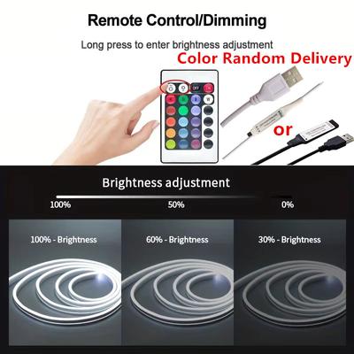 Светодиодная гибкая силиконовая неоновая светодиодная вывеска RGB лента лампа веревка водонепроницаемая диммируемая пульт дистанционного управления USB 5 В SMD 3535 108 светодиодов/м декор