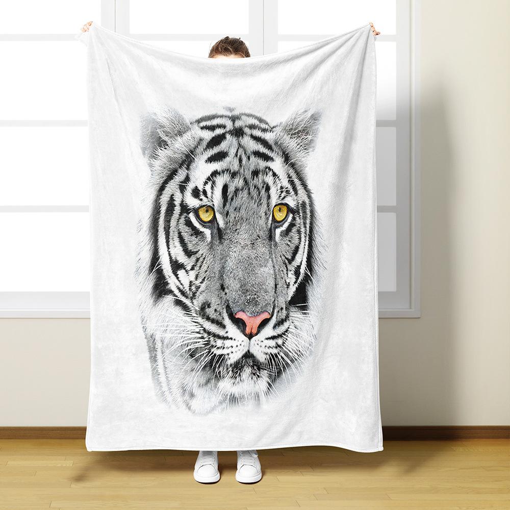 Tiger pattern Printed Blanket for Sofa Bed Travel Camping Living Room Office Conditioning Blanket for All Seasons Gifts