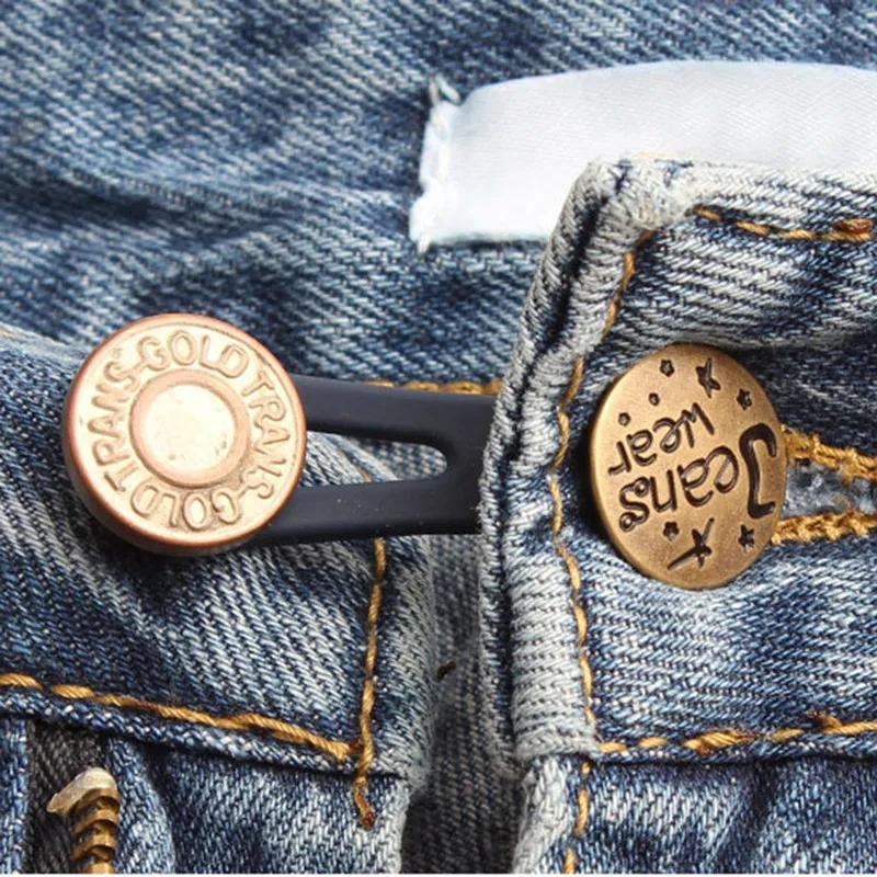 10/5/2/1pcs Metal Jeans Button Extender Free Sewing Adjustable Pants Waist Extender Buttons Retractable Waistband Buckle DIY Skirts Trousers